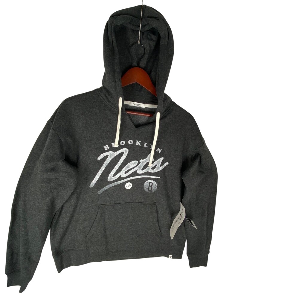 Brooklyn Nets NBA Hoodie Women's  L Black Pullover Sweatshirt Basketball